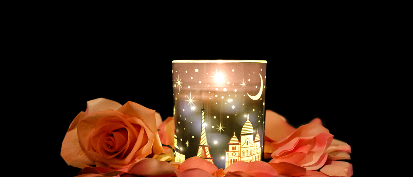 Rose Soy Wax Candle With LED lights