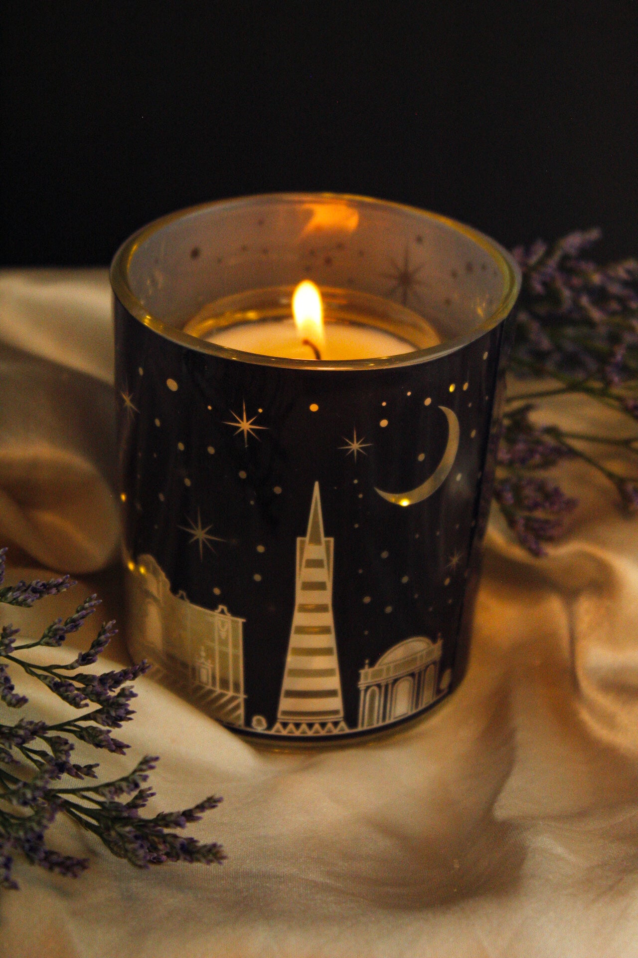 Lavender Soy Wax Candle with LED lights