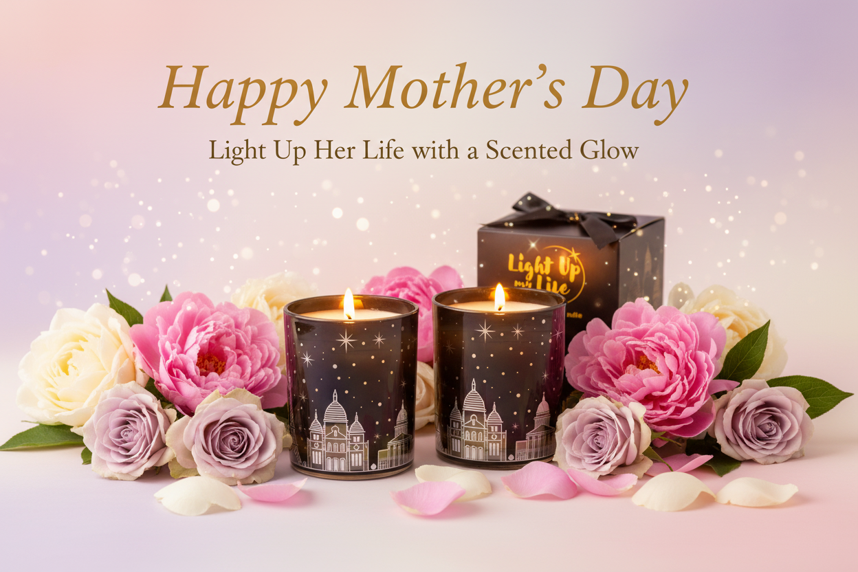 Mother's Day Candle Banner with Light Up My Life Products